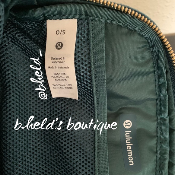 lululemon Everywhere Belt Bag *Velour in Green Jasper/Gold Zipper (1L) New NWT - Picture 14 of 15